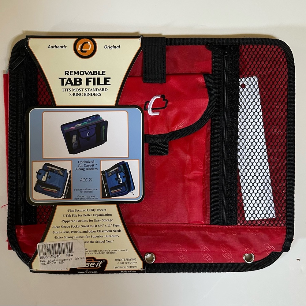 NWT CASE IT RED 5-Tab Binder Accessory, 5 color tabbed, 6 pocket expandable